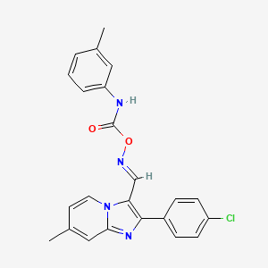 2-(4-Chlorophenyl)-7-methyl-3-({[(3-toluidinocarbonyl)oxy]imino}methyl)imidazo[1,2-a]pyridine
