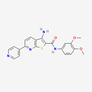 molecular formula C21H18N4O3S B3037591 3-amino-N-(3,4-dimethoxyphenyl)-6-(pyridin-4-yl)thieno[2,3-b]pyridine-2-carboxamide CAS No. 496019-31-9