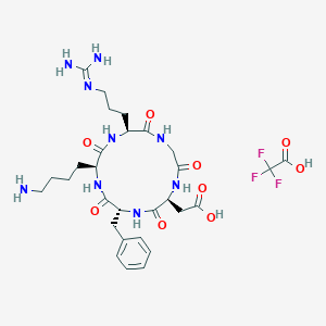 molecular formula C29H42F3N9O9 B3037604 Cyclo(-RGDfK) Trifluoroacetate 