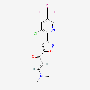 (E)-1-[3-[3-chloro-5-(trifluoromethyl)pyridin-2-yl]-1,2-oxazol-5-yl]-3-(dimethylamino)prop-2-en-1-one