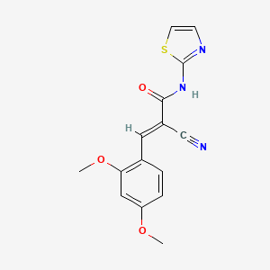 (2E)-2-cyano-3-(2,4-dimethoxyphenyl)-N-(1,3-thiazol-2-yl)prop-2-enamide