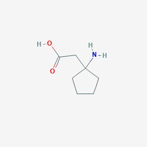 molecular formula C7H13NO2 B3037765 (1-Aminocyclopentyl)acetic acid CAS No. 58885-92-0