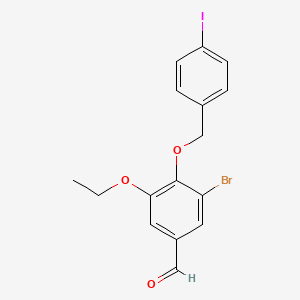 3-Bromo-5-ethoxy-4-[(4-iodobenzyl)oxy]benzaldehyde