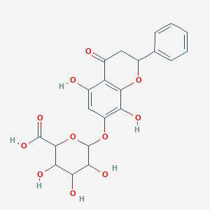 6-[(5,8-Dihydroxy-4-oxo-2-phenyl-2,3-dihydrochromen-7-yl)oxy]-3,4,5-trihydroxyoxane-2-carboxylic acid
