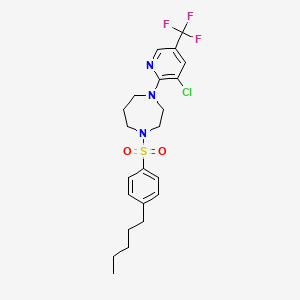 molecular formula C22H27ClF3N3O2S B3037858 1-[3-Chloro-5-(trifluoromethyl)pyridin-2-yl]-4-[(4-pentylphenyl)sulphonyl]-1,4-diazepane CAS No. 646456-06-6