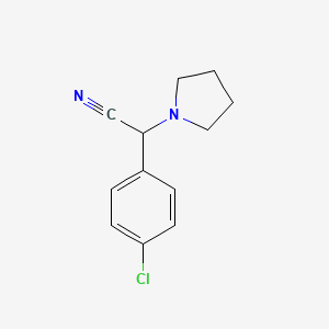 molecular formula C12H13ClN2 B3037861 2-(4-Chlorophenyl)-2-(pyrrolidin-1-yl)acetonitrile CAS No. 64661-37-6