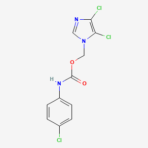 molecular formula C11H8Cl3N3O2 B3037874 (4,5-Dichloro-1H-imidazol-1-yl)methyl N-(4-chlorophenyl)carbamate CAS No. 650592-36-2