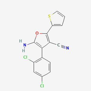 molecular formula C15H8Cl2N2OS B3037914 5-Amino-4-(2,4-dichlorophenyl)-2-(2-thienyl)-3-furonitrile CAS No. 666821-89-2