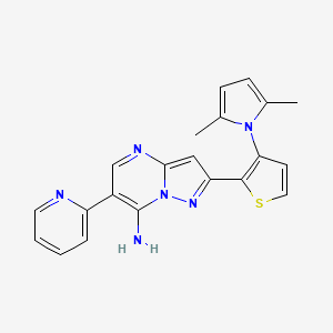 molecular formula C21H18N6S B3037976 2-[3-(2,5-dimethyl-1H-pyrrol-1-yl)-2-thienyl]-6-(2-pyridinyl)pyrazolo[1,5-a]pyrimidin-7-amine CAS No. 685108-10-5
