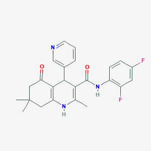 molecular formula C24H23F2N3O2 B303799 N-(2,4-difluorophenyl)-2,7,7-trimethyl-5-oxo-4-pyridin-3-yl-1,4,6,8-tetrahydroquinoline-3-carboxamide 