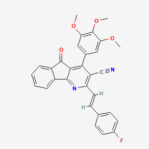 2-[(E)-2-(4-fluorophenyl)ethenyl]-5-oxo-4-(3,4,5-trimethoxyphenyl)indeno[1,2-b]pyridine-3-carbonitrile