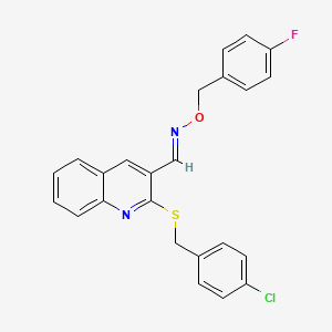 2-[(4-chlorobenzyl)sulfanyl]-3-quinolinecarbaldehyde O-(4-fluorobenzyl)oxime