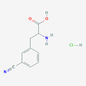 molecular formula C10H11ClN2O2 B3038213 DL-3-Cyanophenylalanine HCl CAS No. 80877-15-2