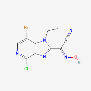 molecular formula C10H7BrClN5O B3038263 (E)-7-bromo-4-chloro-1-ethyl-N-hydroxy-1H-imidazo[4,5-c]pyridine-2-carbimidoyl cyanide CAS No. 842144-06-3
