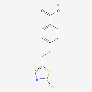 molecular formula C11H8ClNO2S2 B3038486 4-{[(2-chloro-1,3-thiazol-5-yl)methyl]sulfanyl}benzoic acid CAS No. 866039-43-2