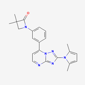 1-[3-[2-(2,5-Dimethylpyrrol-1-yl)-[1,2,4]triazolo[1,5-a]pyrimidin-7-yl]phenyl]-3,3-dimethylazetidin-2-one
