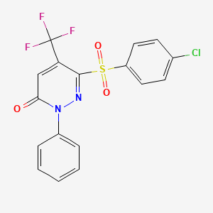 6-[(4-chlorophenyl)sulfonyl]-2-phenyl-5-(trifluoromethyl)-3(2H)-pyridazinone