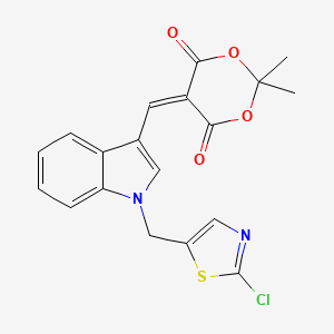 5-[[1-[(2-Chloro-1,3-thiazol-5-yl)methyl]indol-3-yl]methylidene]-2,2-dimethyl-1,3-dioxane-4,6-dione