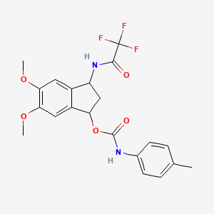 5,6-dimethoxy-3-[(2,2,2-trifluoroacetyl)amino]-2,3-dihydro-1H-inden-1-yl N-(4-methylphenyl)carbamate