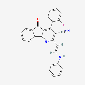2-[(E)-2-anilinoethenyl]-4-(2-fluorophenyl)-5-oxoindeno[1,2-b]pyridine-3-carbonitrile