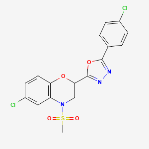 6-Chloro-2-[5-(4-chlorophenyl)-1,3,4-oxadiazol-2-yl]-4-methylsulfonyl-2,3-dihydro-1,4-benzoxazine