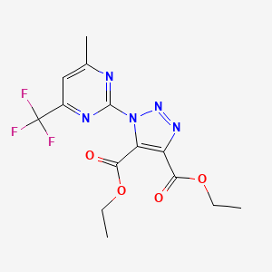 diethyl 1-[4-methyl-6-(trifluoromethyl)-2-pyrimidinyl]-1H-1,2,3-triazole-4,5-dicarboxylate