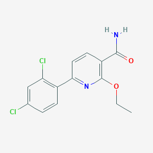 molecular formula C14H12Cl2N2O2 B3038542 6-(2,4-Dichlorophenyl)-2-ethoxypyridine-3-carboxamide CAS No. 866136-74-5