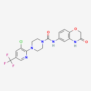 4-[3-chloro-5-(trifluoromethyl)pyridin-2-yl]-N-(3-oxo-4H-1,4-benzoxazin-6-yl)piperazine-1-carboxamide