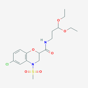 6-chloro-N-(3,3-diethoxypropyl)-4-(methylsulfonyl)-3,4-dihydro-2H-1,4-benzoxazine-2-carboxamide