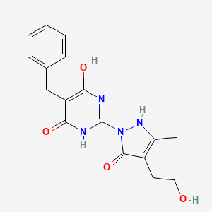 5-benzyl-4-hydroxy-2-[4-(2-hydroxyethyl)-5-methyl-3-oxo-1H-pyrazol-2-yl]-1H-pyrimidin-6-one