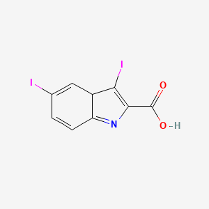 molecular formula C9H5I2NO2 B3038563 3,5-diiodo-3aH-indole-2-carboxylic Acid CAS No. 866149-84-0