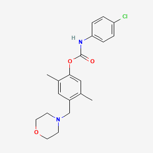 molecular formula C20H23ClN2O3 B3038566 2,5-dimethyl-4-(morpholinomethyl)phenyl N-(4-chlorophenyl)carbamate CAS No. 866150-00-7