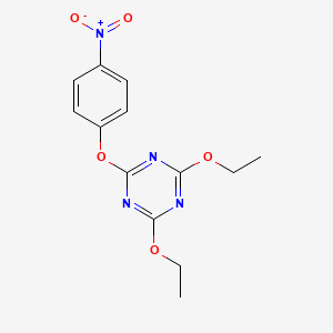 molecular formula C13H14N4O5 B3038570 2,4-Diethoxy-6-(4-nitrophenoxy)-1,3,5-triazine CAS No. 866151-21-5