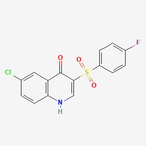 molecular formula C15H9ClFNO3S B3038586 6-chloro-3-[(4-fluorophenyl)sulfonyl]quinolin-4(1H)-one CAS No. 866727-77-7