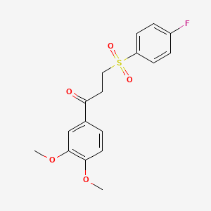 1-(3,4-Dimethoxyphenyl)-3-[(4-fluorophenyl)sulfonyl]-1-propanone