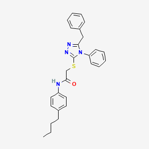 2-[(5-benzyl-4-phenyl-4H-1,2,4-triazol-3-yl)sulfanyl]-N-(4-butylphenyl)acetamide