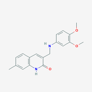 molecular formula C19H20N2O3 B3038616 3-{[(3,4-dimethoxyphenyl)amino]methyl}-7-methylquinolin-2(1H)-one CAS No. 873301-13-4