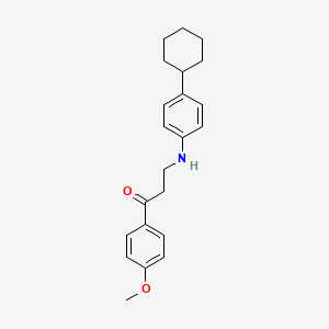 molecular formula C22H27NO2 B3038660 3-(4-Cyclohexylanilino)-1-(4-methoxyphenyl)-1-propanone CAS No. 882748-70-1