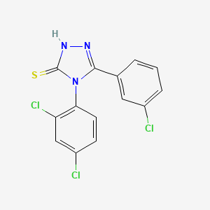 molecular formula C14H8Cl3N3S B3038670 5-(3-Chlorophenyl)-4-(2,4-dichlorophenyl)-4H-1,2,4-triazole-3-thiol CAS No. 885267-50-5