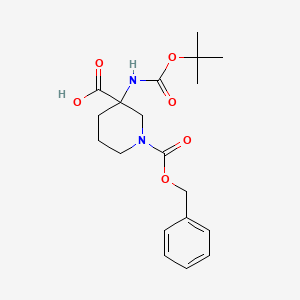 molecular formula C19H26N2O6 B3038673 1-((苄氧基)羰基)-3-((叔丁氧基羰基)氨基)哌啶-3-羧酸 CAS No. 885270-31-5
