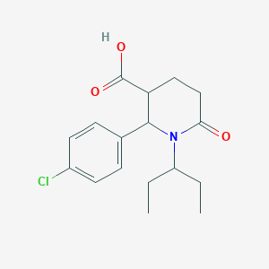 2-(4-Chlorophenyl)-1-(1-ethylpropyl)-6-oxo-3-piperidinecarboxylic acid