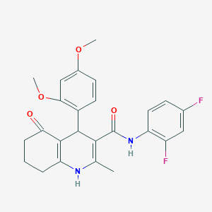 molecular formula C25H24F2N2O4 B303873 N-(2,4-difluorophenyl)-4-(2,4-dimethoxyphenyl)-2-methyl-5-oxo-1,4,5,6,7,8-hexahydroquinoline-3-carboxamide 