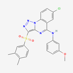 molecular formula C24H20ClN5O3S B3038804 7-chloro-3-(3,4-dimethylbenzenesulfonyl)-N-(3-methoxyphenyl)-[1,2,3]triazolo[1,5-a]quinazolin-5-amine CAS No. 904584-39-0