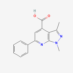 molecular formula C15H13N3O2 B3038873 1,3-dimethyl-6-phenyl-1H-pyrazolo[3,4-b]pyridine-4-carboxylic acid CAS No. 924014-94-8