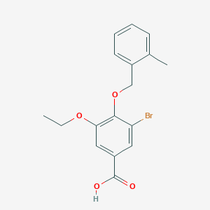 molecular formula C17H17BrO4 B3038960 3-Bromo-5-ethoxy-4-[(2-methylbenzyl)oxy]benzoic acid CAS No. 938298-60-3