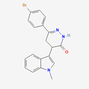 molecular formula C19H16BrN3O B3038991 6-(4-bromophenyl)-4-(1-methyl-1H-indol-3-yl)-4,5-dihydro-3(2H)-pyridazinone CAS No. 946385-86-0