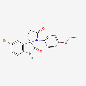 molecular formula C18H15BrN2O3S B3039000 10-Bromo-3-(4-ethoxyphenyl)spiro[1,3-thiazolidine-2,3'-indoline]-4,7-dione CAS No. 946387-38-8
