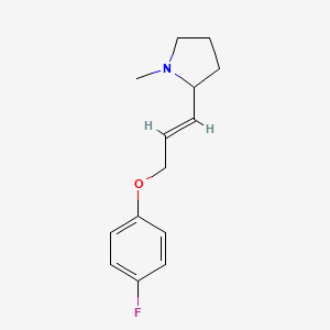 molecular formula C14H18FNO B3039053 2-[(1E)-3-(4-fluorophenoxy)prop-1-en-1-yl]-1-methylpyrrolidine CAS No. 956189-84-7