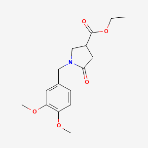 molecular formula C16H21NO5 B3039104 1-(3,4-Dimethoxy-benzyl)-5-oxo-pyrrolidine-3-carboxylic acid ethyl ester CAS No. 96449-63-7