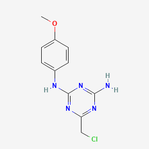 molecular formula C11H12ClN5O B3039138 6-(chloromethyl)-N2-(4-methoxyphenyl)-1,3,5-triazine-2,4-diamine CAS No. 99860-38-5